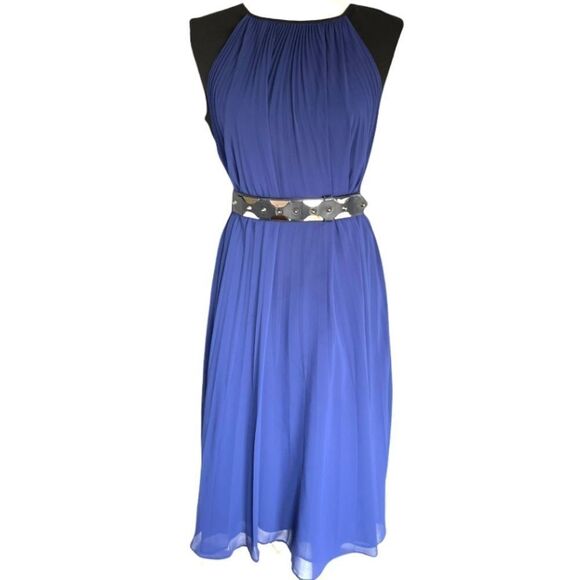 ESCADA Navy and Black Sleeveless Knee Length Dress - Picture 5 of 6